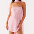 Sequin Strapless Mini Dress with Scarf Y2K Rhinestone Sleeveless Off Shoulder Design for Parties